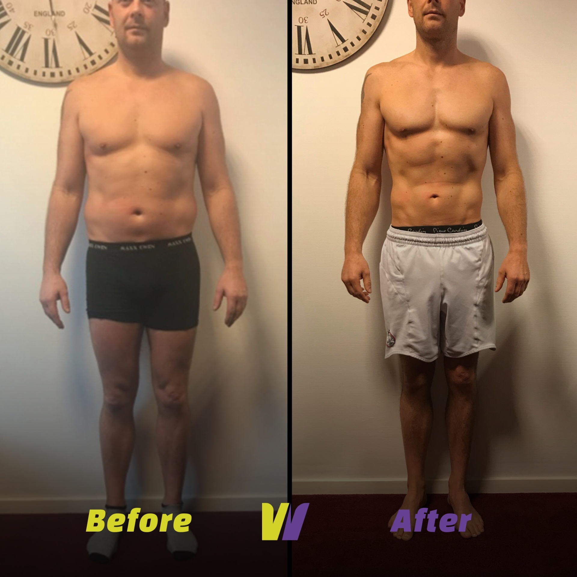 Voor en na transformatie 5 — man bij WE ARE