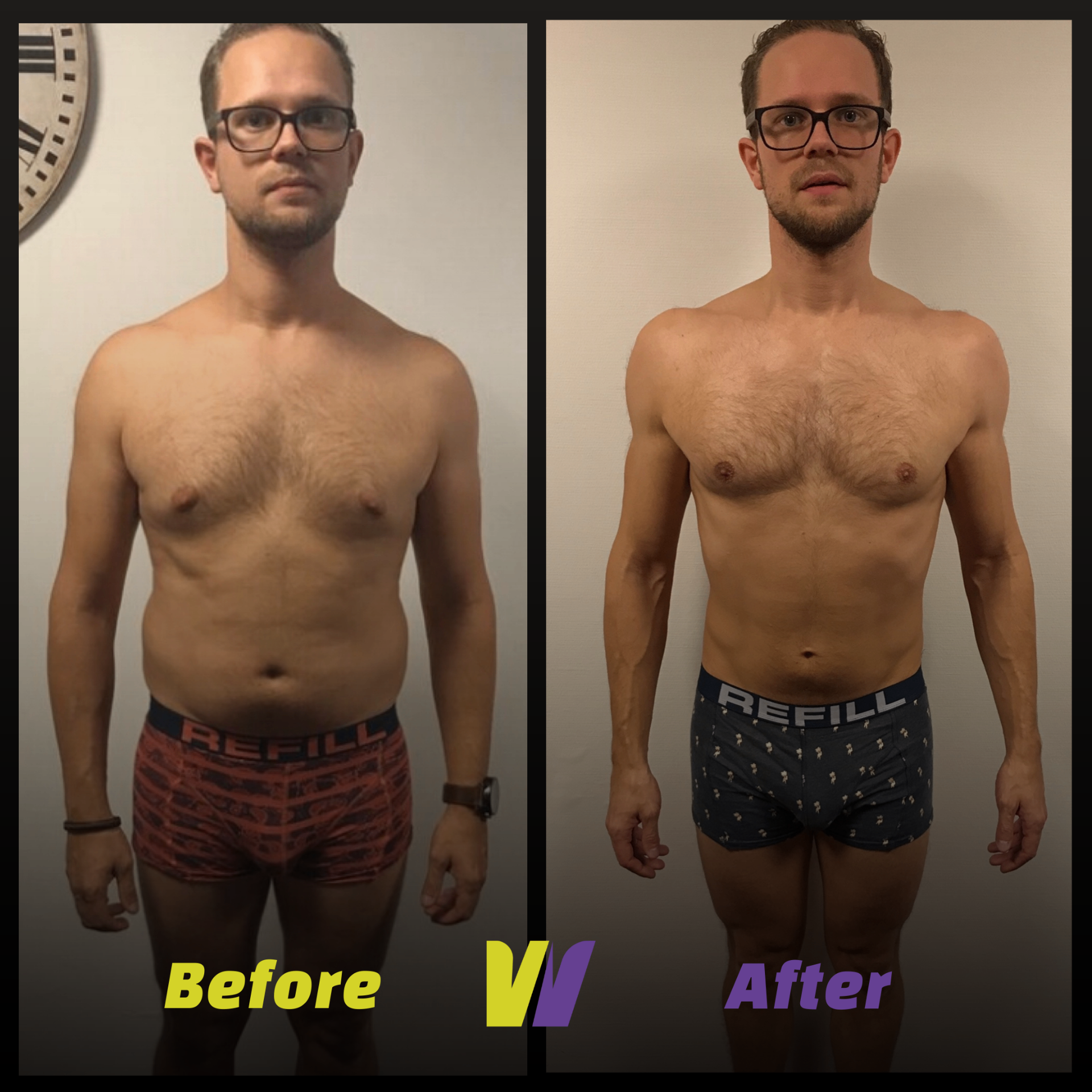 Voor en na transformatie 6 — man bij WE ARE