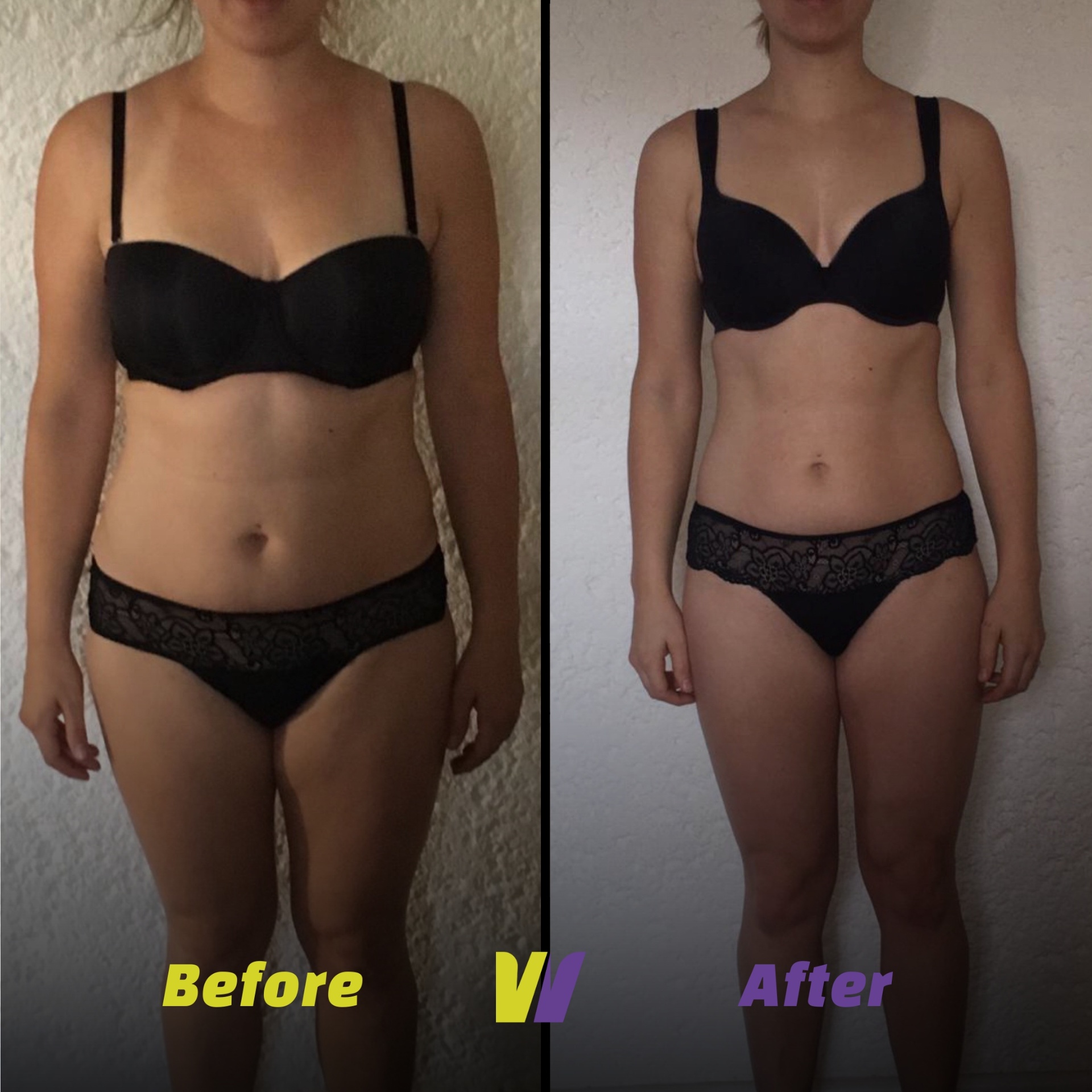 Voor en na transformatie 5 — vrouw bij WE ARE