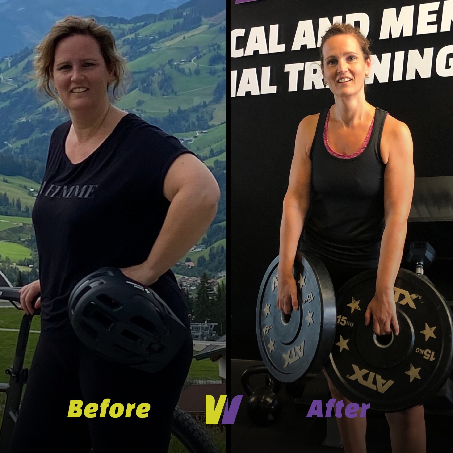 Voor en na transformatie 2 — vrouw bij WE ARE